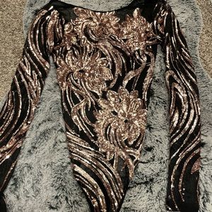 sparkly mesh bodysuit